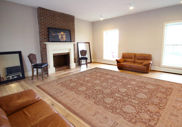 handmade Traditional Kafkaz Chobi Ziegler Brown Tan Hand Knotted RECTANGLE 100% WOOL area rug 12 x 18